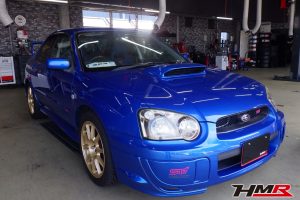 オプションBBS17インチ brembo装備のインプレッサWRX STI (GDB)の納車前点検整備を行いました